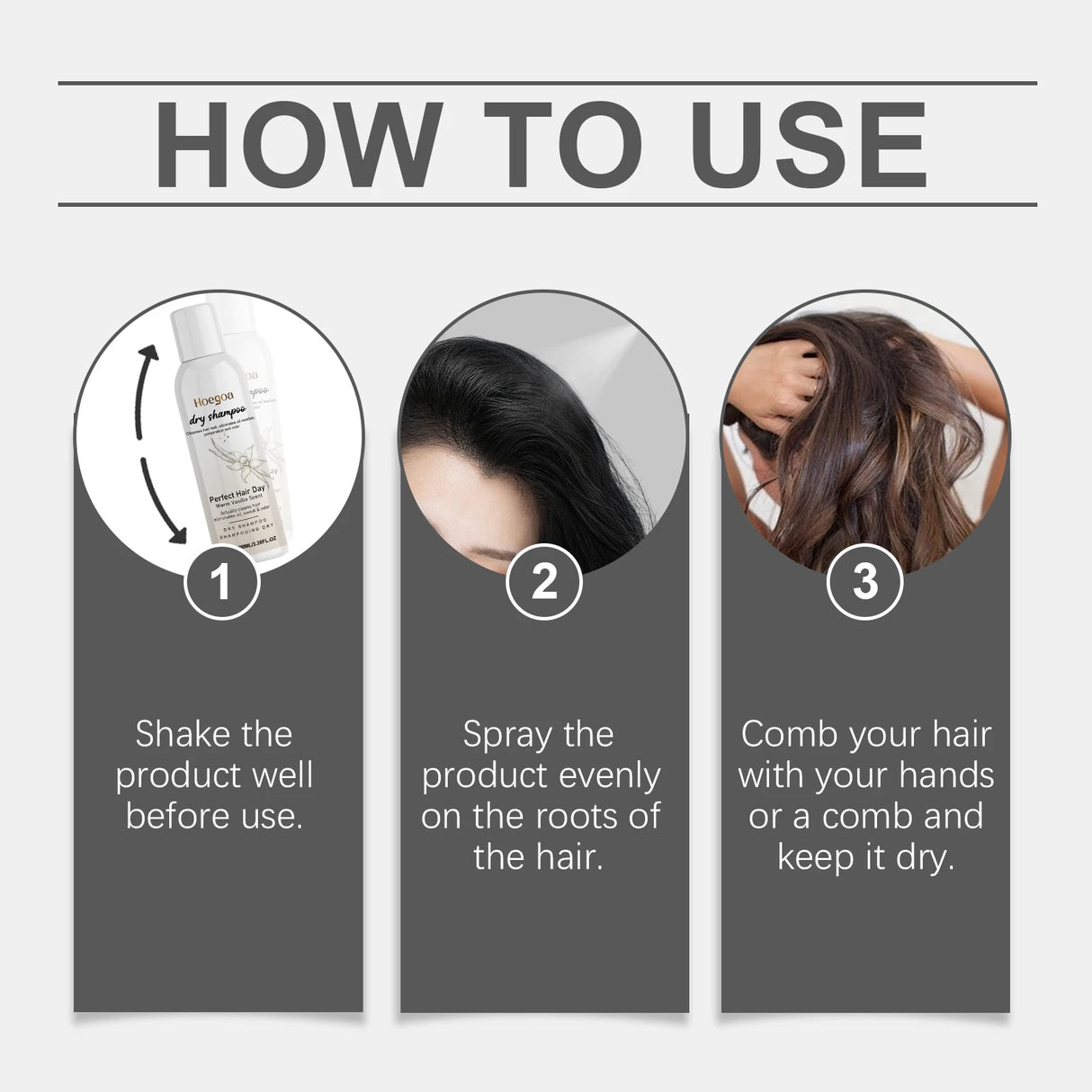 Vanilla Scented Dry Shampoo Spray Oil Absorbing Volumizing Hair Refresh Instant Clean No Water Needed Travel Size 100ml