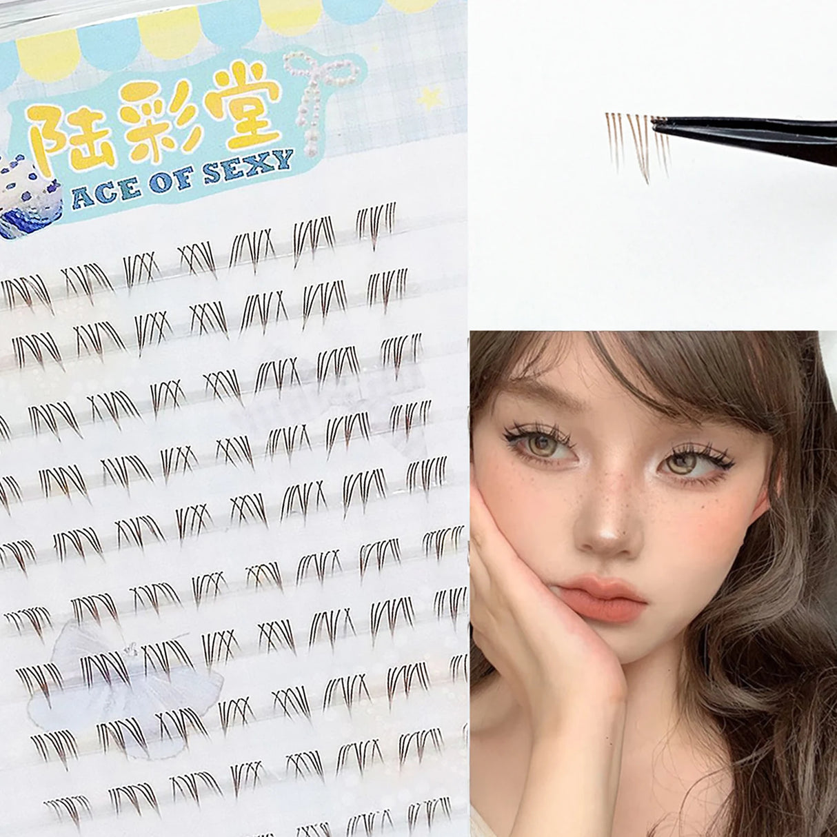 6-7mm ACE Dense Cat Korean Lower Eyelashes Air Fairy Fake Eyelash Segmented Natural Under Lashes Extension Manga Eye Makeup Tool