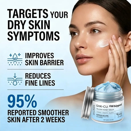 Copper Peptides PDRN GHK-Cu Beef Tallow for Skin Blue Balm Manuka Honey Face and Body Moisturizer Mature Dry & Sensitive Skin