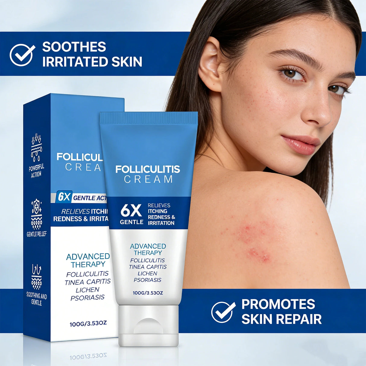 Folliculitis Cream Reduce Redness Relieve Itching Soothing Stimulating Herbal Gentle Smoothing Nourishing Care Cream