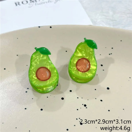 2Pcs/Lot Summer Style Women Hair Accessories New Mini Fruit Gripper Cute Strawberry Watermelon Imitation Fruit Shaped Hair Clips