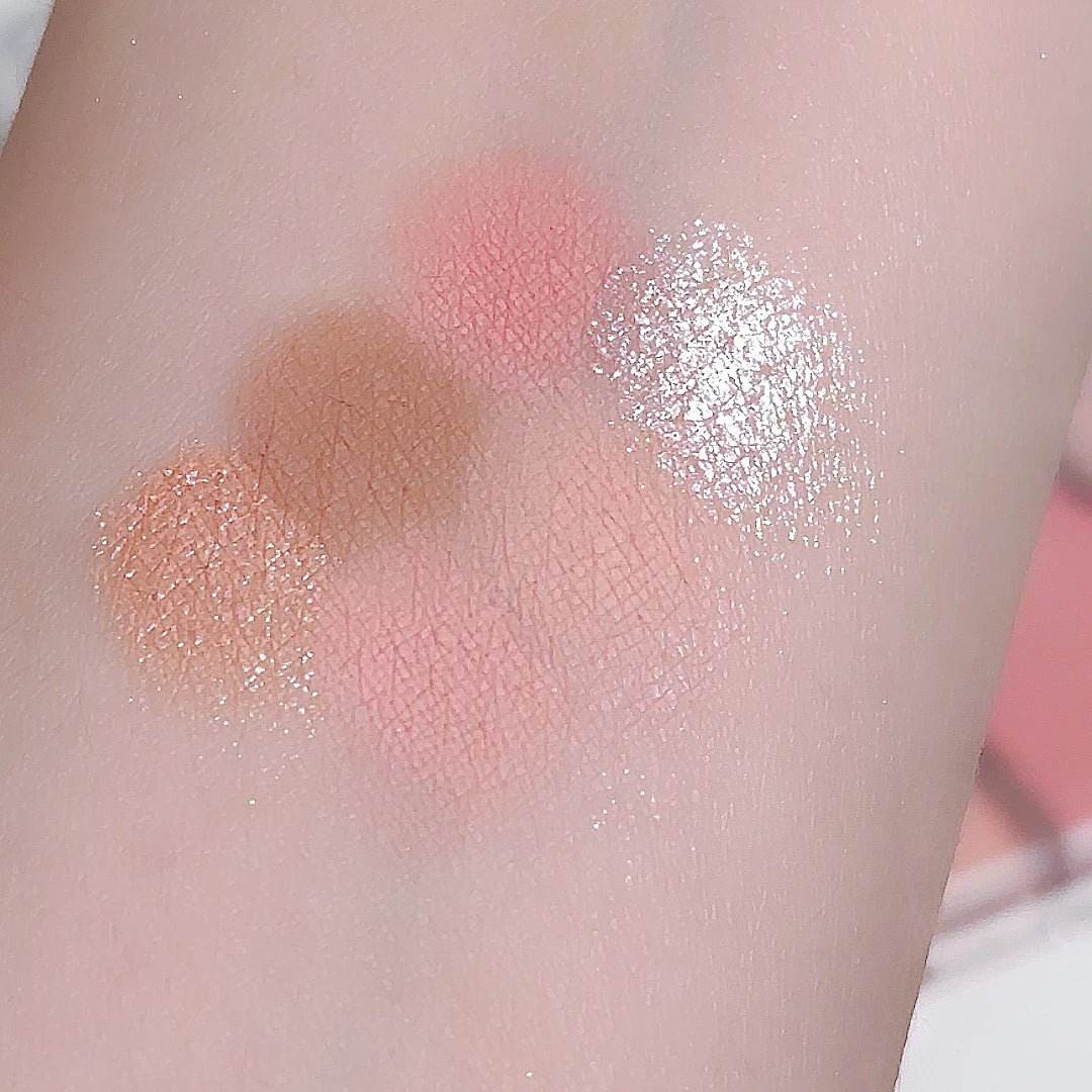 Light and shadow integrated eye shadow tray matte pearl tender pink makeup pure desire style six-color eye shadow