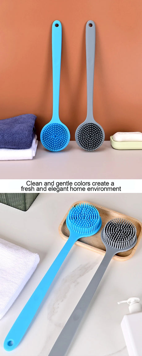 Silicone Shower Brush Body Exfoliating Dry Brushing Bathroom Back Bath Brush for Shower Brush for The Back