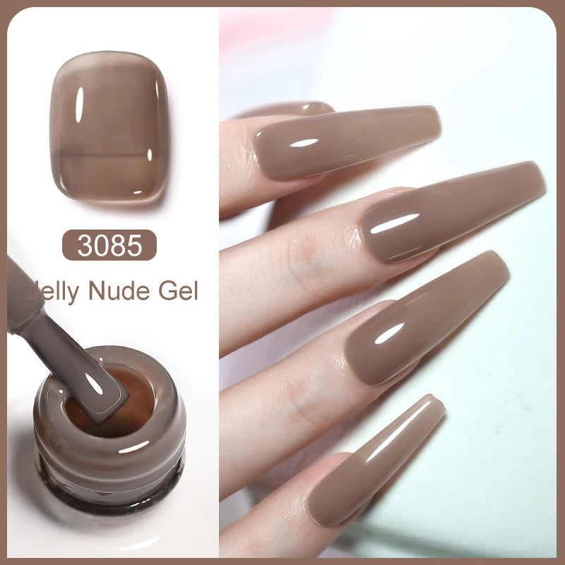 Clou Beaute Translucent Jelly Nude Pink Nail Gel Polish 15ml Vernis Semi Permanent Gel Colorful Varnish Nail Art Manicure Gel