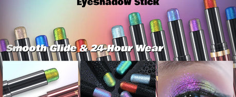 CHARMACY New Multichrome Eyeshadow Stick with Sponge Waterproof Long Lasting Glitter Eye Professional Maquillaje for Women
