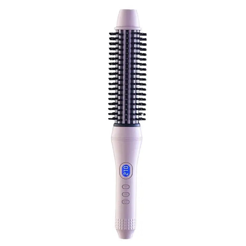 Fluffy Comb Straight Hair Curling and Straightening Dual Purpose Curling Brush PTC Heating Red Light Hair Care Curling Iron