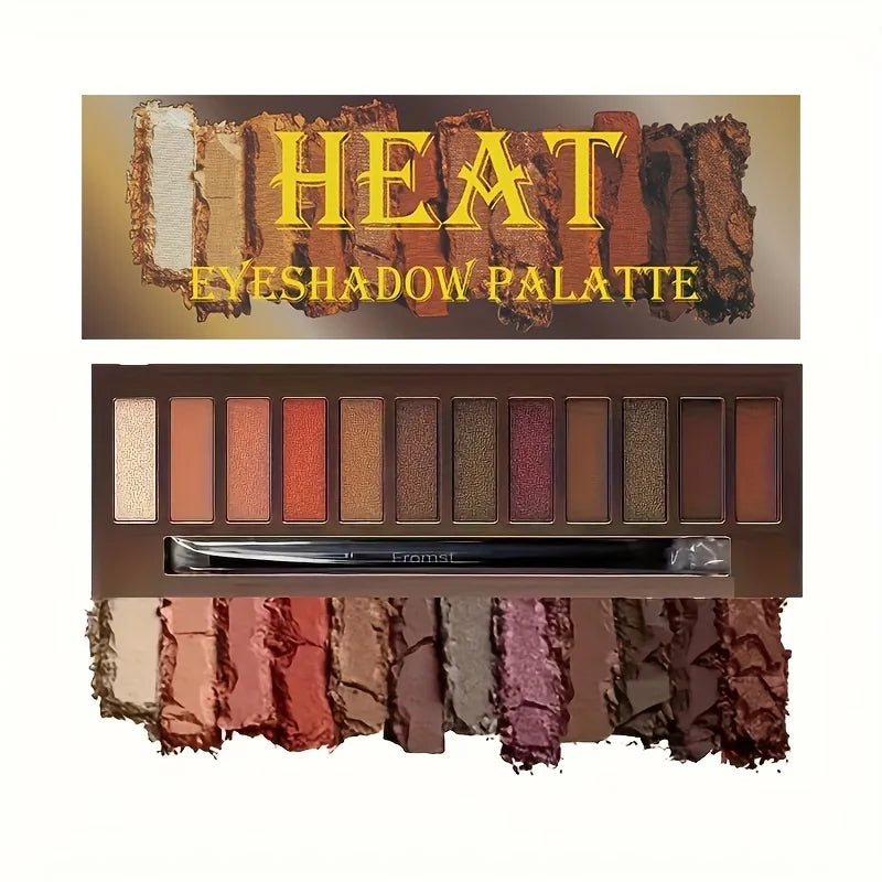12 Color Matte Eyeshadow Plate Eye Makeup Waterproof Durable Sequins Metal Earth Color Natural Eye Shadow Makeup
