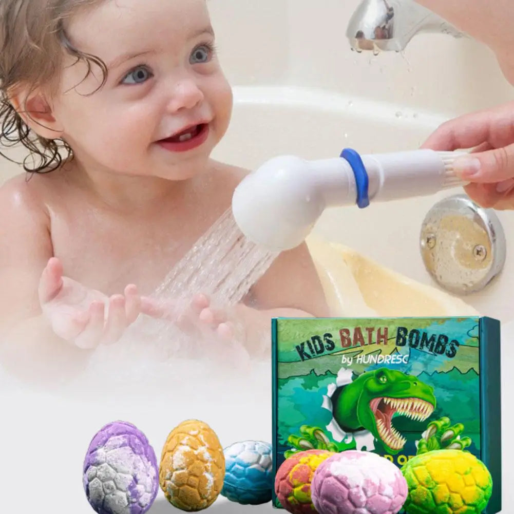 6PCS/SET Dinosaur Egg Adventure Bath Bomb Within Random Dinosaur Toy Moisturize, Stress Relief Cleasing Bathing Ball