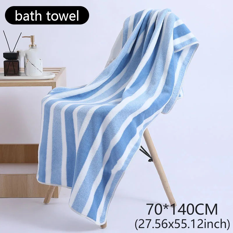 Striped Pattern Towel New Home Soft and Comfortable Bath Towels for Men and Women, Quick Drying Absorbent Towels For Bathroom