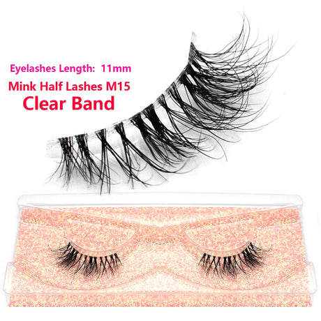 Half Lashes Mink Eyelashes Fluffy Soft False Eyelashes Wispy Cross Mink Eye Lashes Natural Short Mink Eyelash Extension Makeup