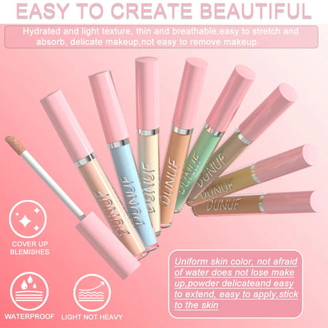Waterproof Liquid Concealer Stick Foundation & Moisturizer Orange & Green Color Correcting Covers Acne Dark Circles & Contours