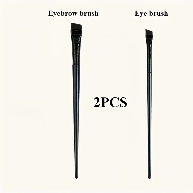 2pcs ultra-thin diagonal eyeliner brush set - fine diagonal eyeliner eyebrow brush, sickle ultra-thin diagonal flat angle,