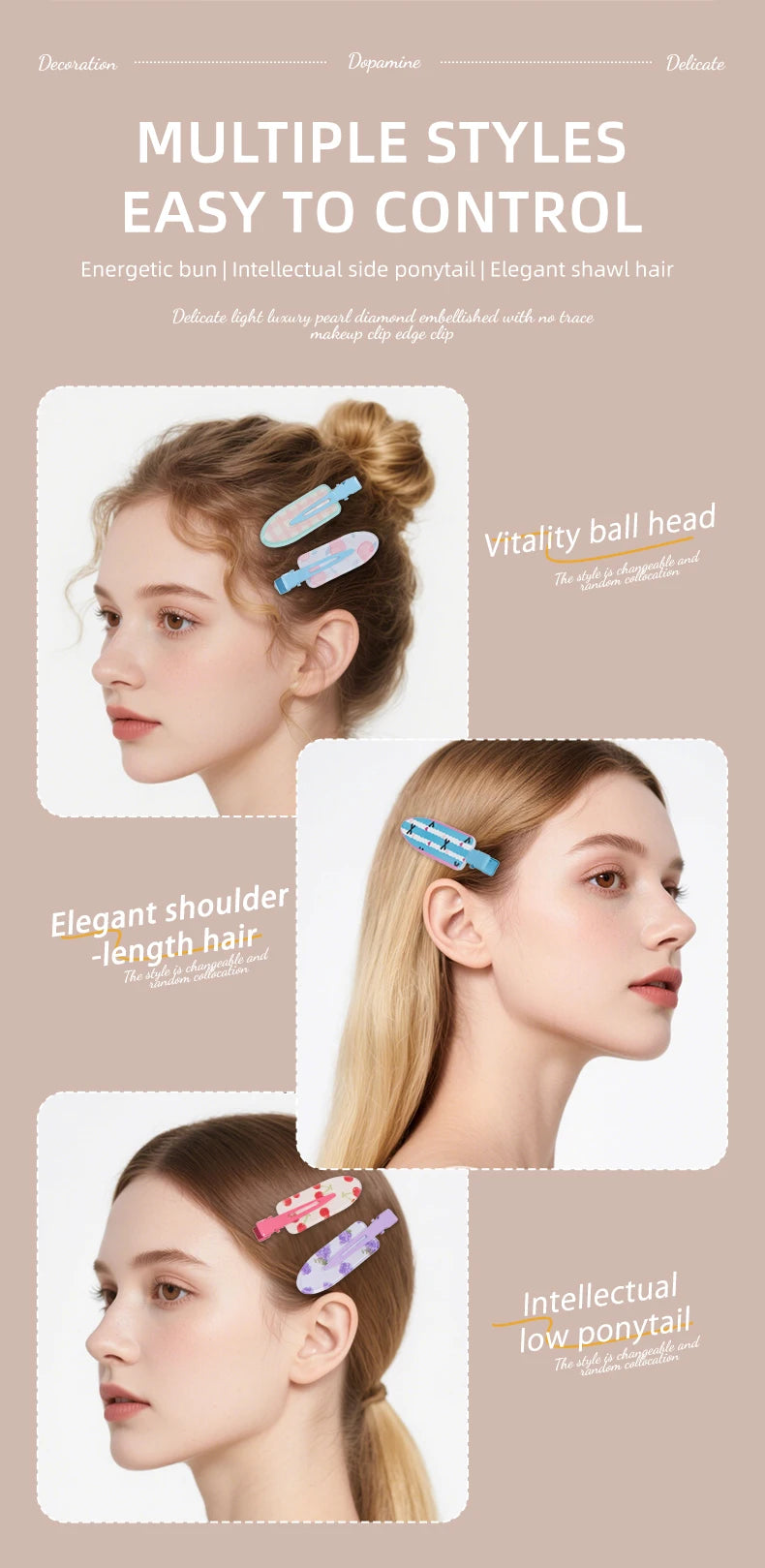 10pcs Candy Color Fruit Hair Bang Clip Summer Hairpin No Crease Hair Side Clamp For Girls Beauty Styling Accessories Set