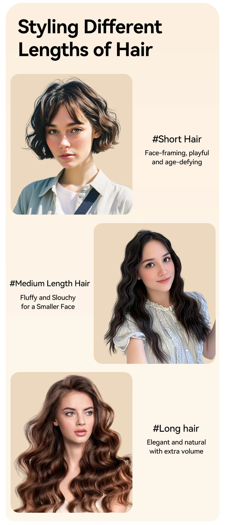 40mm Deep Wave Hair Crimper with Negative Ion - Adjustable Temperature Curling Iron for Long Lasting Wavy Hair, Anti-Frizz