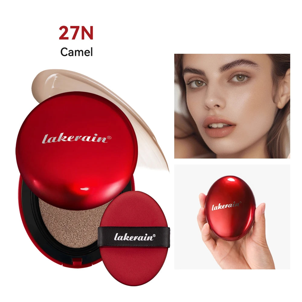 Dewy Glow Cream Cushion Foundation Hydrating 24H Long Lasting Moisturizer Natural Light Coverage Radiant Skin Finish Daily Portable Face Makeup Cosmetic