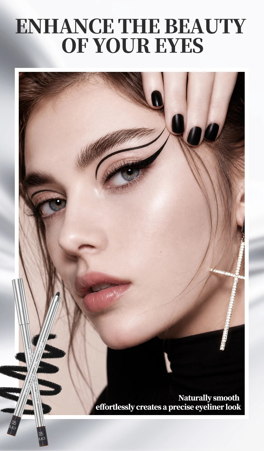 ART VALUE Creamy Texture Matte Eyeliner Pencil Easy Coloring Sweat Proof Eyeshadow Pencil Long Lasting Shimmer Eyeliner Makeup