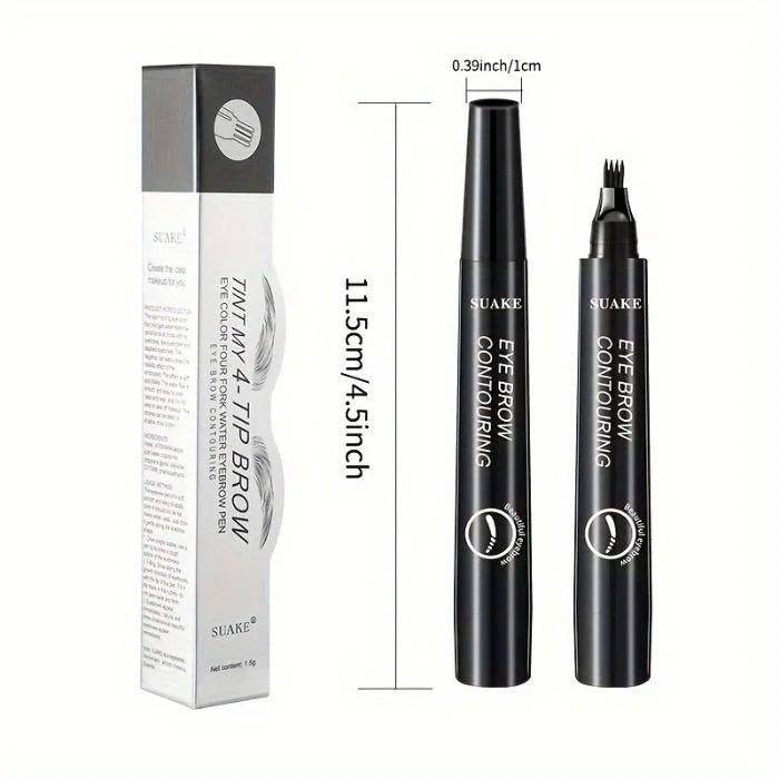 Four-Pronged Eyebrow Pencil, Four-End, Long-Lasting, Non-Smudged, Water-Resistant, Anti-Smudged Eyebrow Pencil