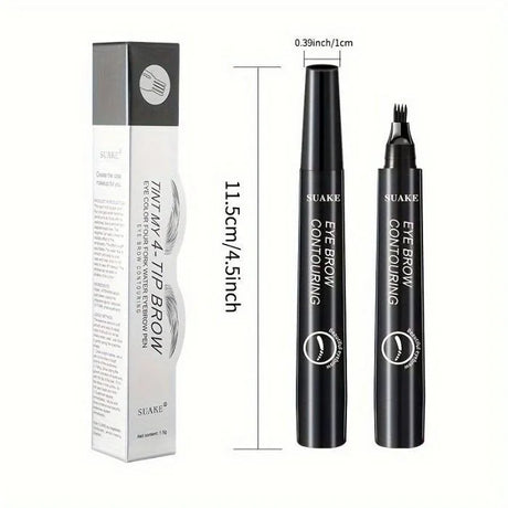 Four-Pronged Eyebrow Pencil, Four-End, Long-Lasting, Non-Smudged, Water-Resistant, Anti-Smudged Eyebrow Pencil