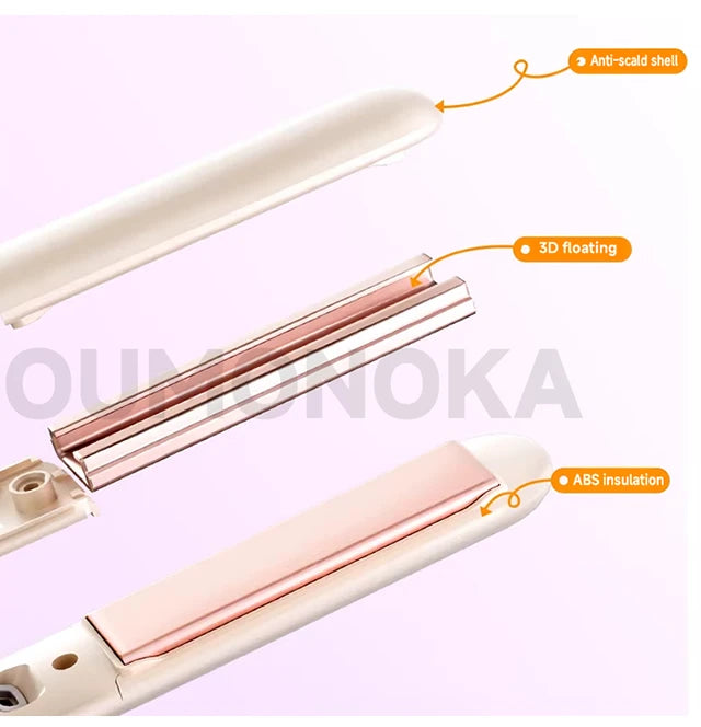 3-in-1 Curling Iron Hair Styler Clips Flat Crimper Professional Styler Styling Tools Waver Brush Waver Straightener Hair Curler