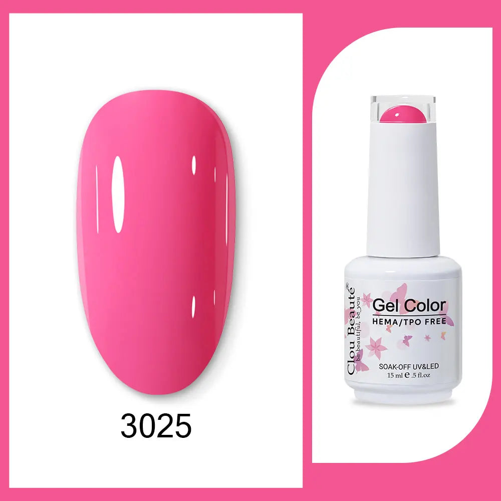 Clou Beaute Gel Color Hema TPO Free 15ml Gel Nail Varnish Soak Off UV Gel Polish Nail Art Manicure Lacquer Nail Art Jelly Gel
