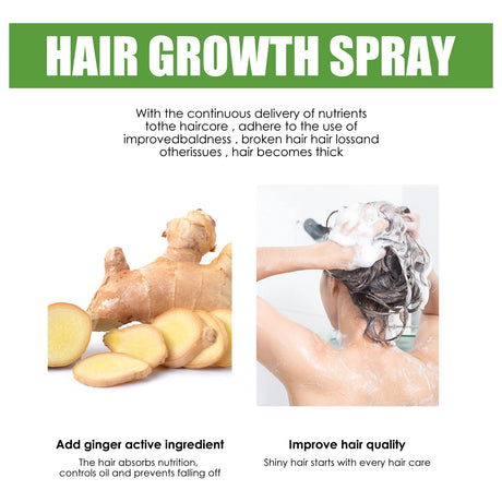 Hair Care Spray Ginger Massage Scalp Improve Dry Damaged Serum Smooth Nourish Repair Roots Anti Hair Loss Essence For Men Women