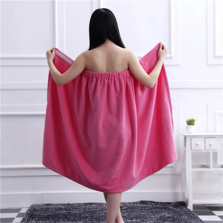 Women Bath Towel Microfiber Fabric Beach Towel Soft Wrap Women Bath Skirt Dry Hair Cap Set Super Absorbent Home For Bathroom