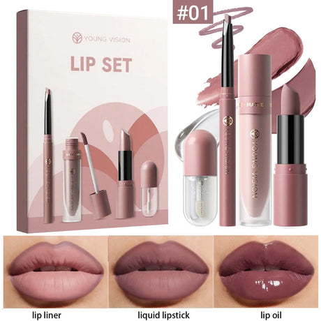 4pcs/10pcs/set Nude Lip Gloss Matte Velvet Lipstick Waterproof Long-lasting Liquid Lipstick Women Moist Lip Tint