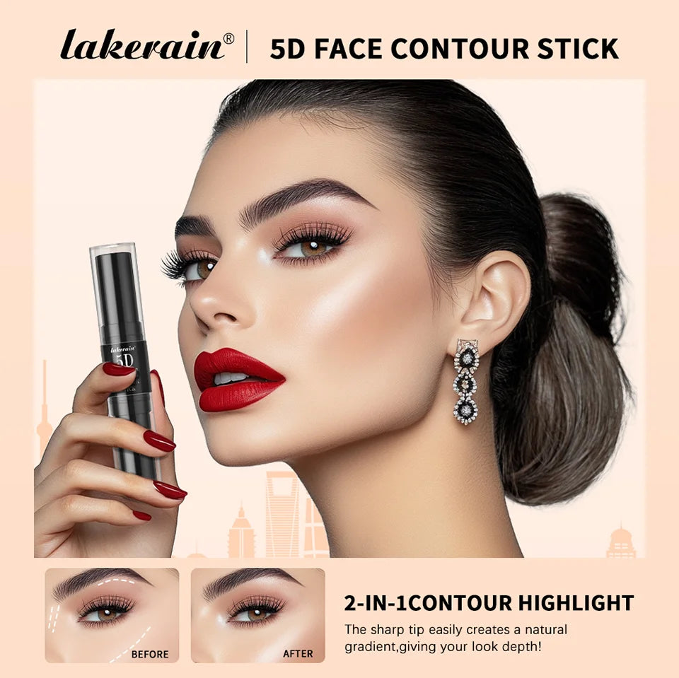 Dual Head Contour Highlighter Stick Sculpt V Face Nose Shadow Concealer Waterproof Long Lasting Smooth Blending Facial Makeup Cosmetics