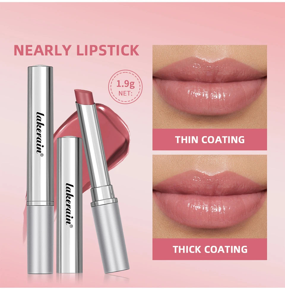 Lakerain Nearly Lipstick Lip Balm Natural Color Creamy Texture Long Lasting Moisturizing Nourishing Lip Care Gloss Cosmetic