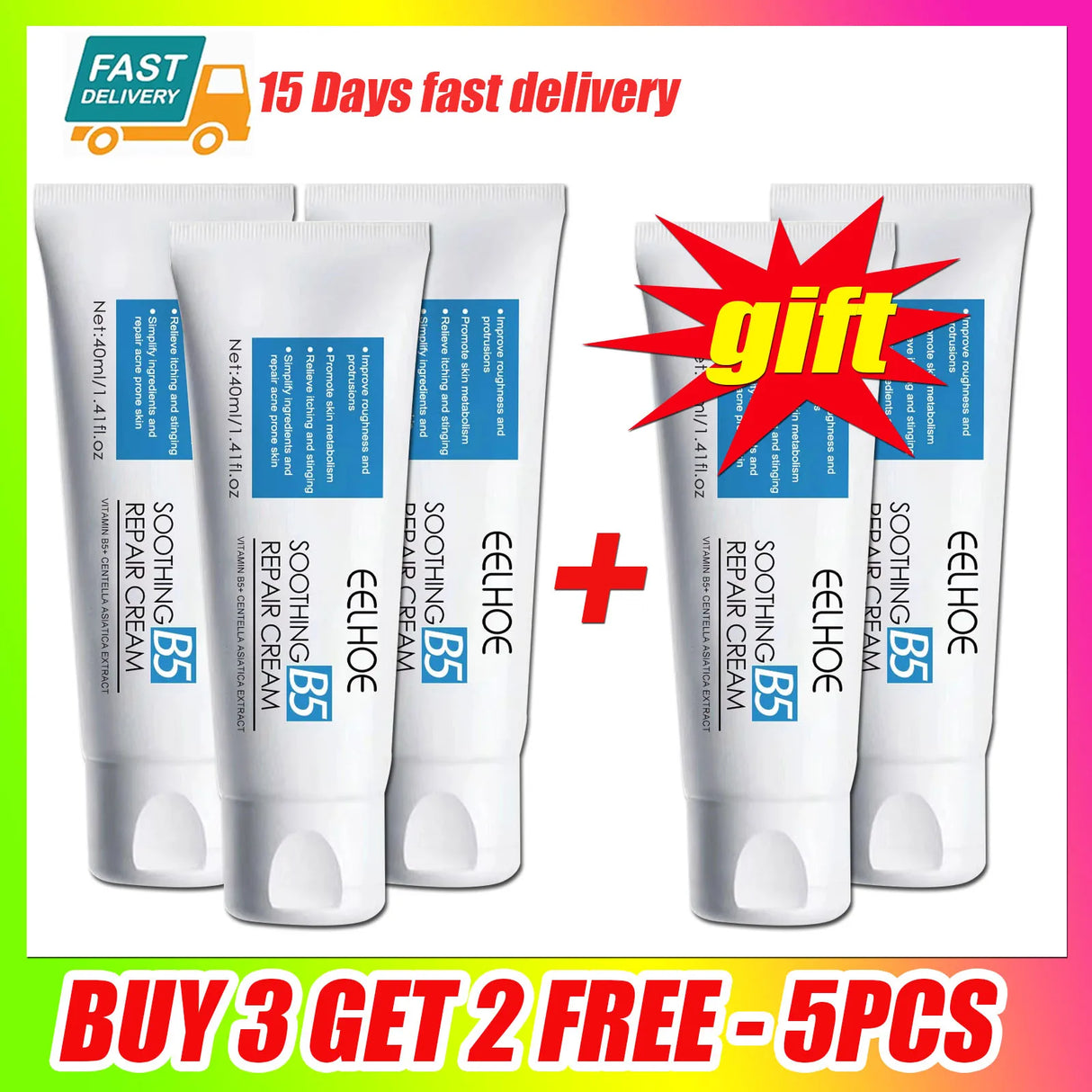 1/3/5PCS B5 Moisturizing Cream Hydrating Solves Dry Chapped Red Skin Nourishing Improve Sunscreen Korean Beauty Face Skin Care