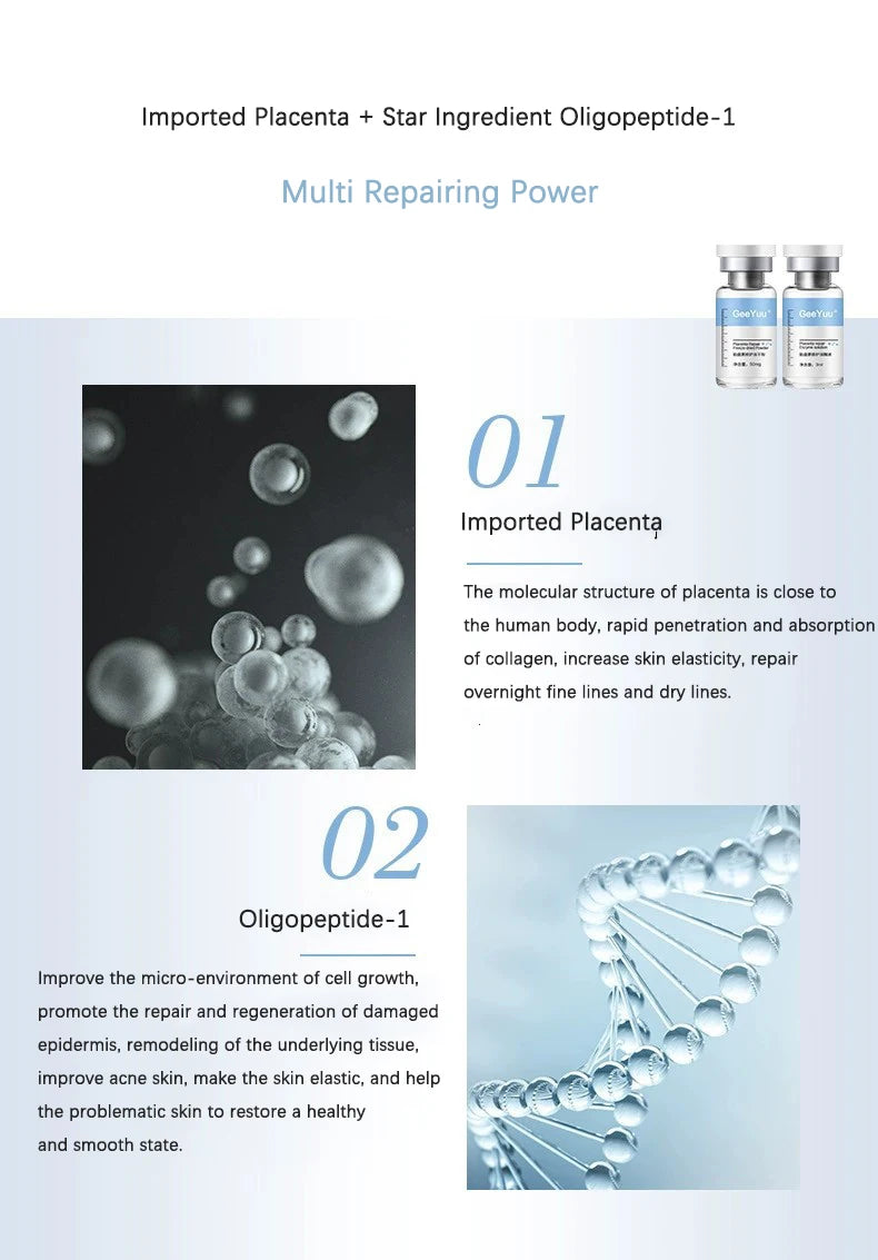 Oligopeptide Placenta Freeze-dried Powder Essence Repair Facial Moisturiz Hydrating Pore Shrinkage Skin Rejuvenation Skin Care