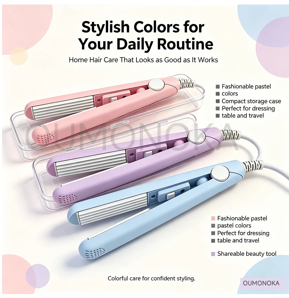 3-in-1 Curling Iron Hair Styler Clips Flat Crimper Professional Styler Styling Tools Waver Brush Waver Straightener Hair Curler