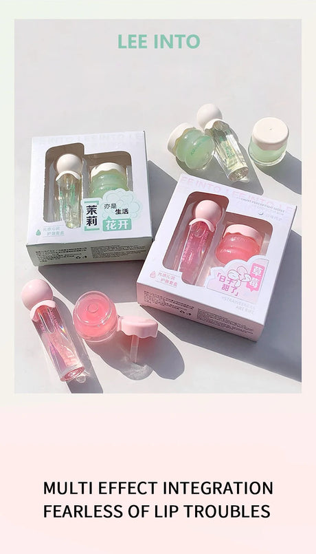 LEE INTO lip balm lip kit moisturizing water light jelly day and night thick lip balm