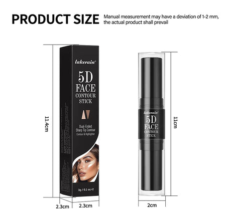 Dual Head Contour Highlighter Stick Sculpt V Face Nose Shadow Concealer Waterproof Long Lasting Smooth Blending Facial Makeup Cosmetics