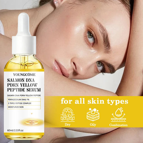 Salmon DNA PDRN + Yellow Peptide Complex Serum - Face Firming, Hydrating, Skin Repair, Radiance Glow, Lifting Treatment for Dull