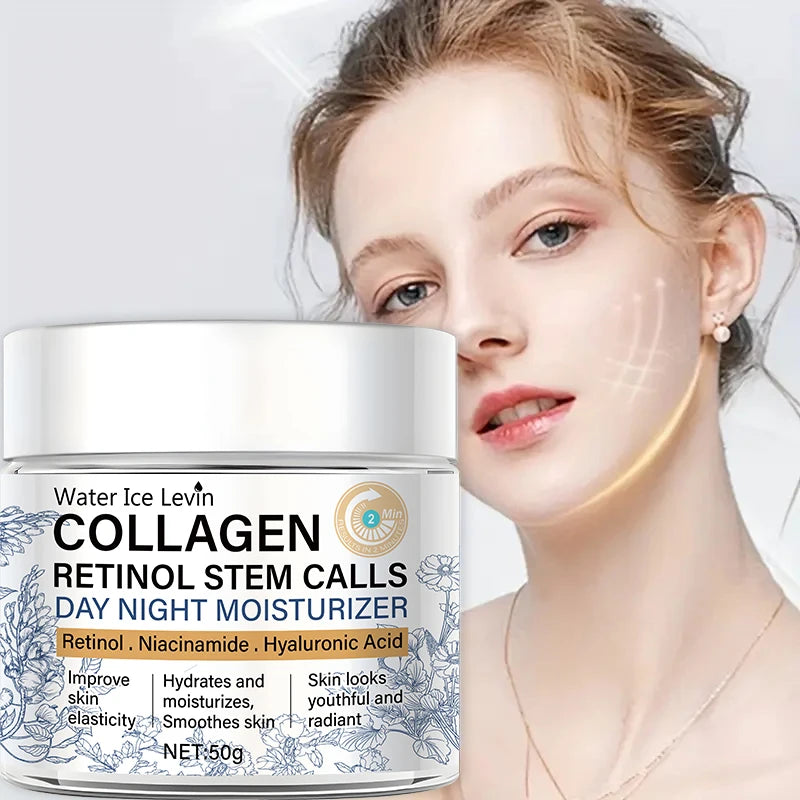 50g Collagen Retinol Stem Cell Day and Night Moisturizing Cream Retinol Niacinamide Hyaluronic Acid Improves Skin Elasticity Moisturizing and Nourishing