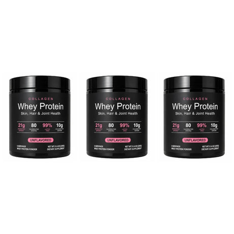 Whey Protein Powder Unflavored Muscle Recovery Joint Health Skin Hydration Grass-Fed Collagen Daily Nutrition Support