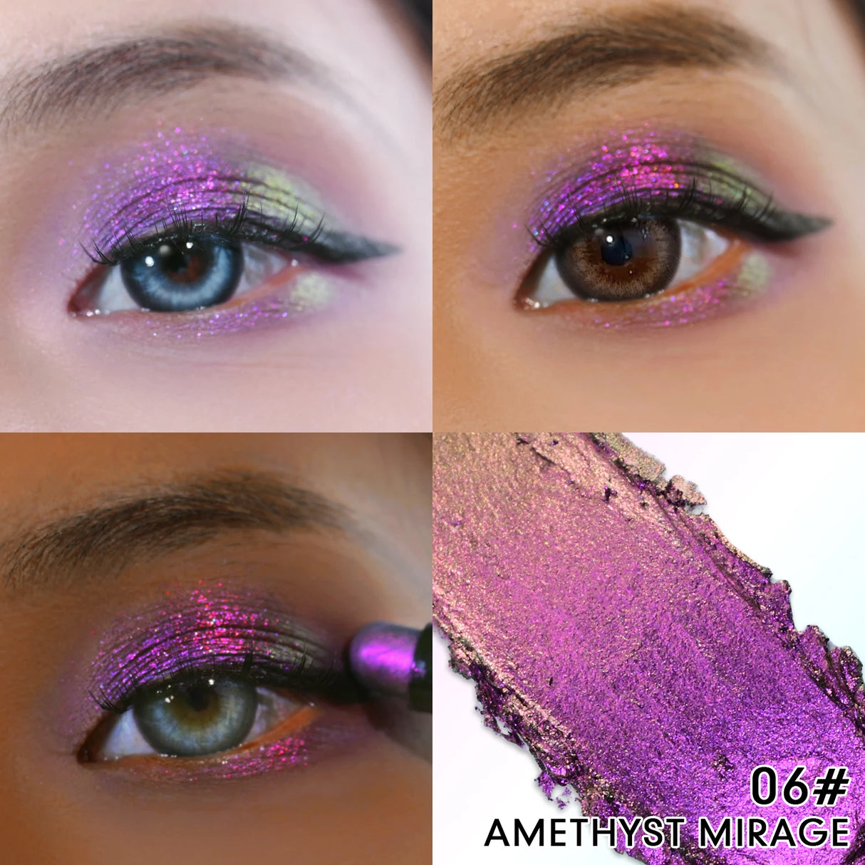 CHARMACY Multichrome Eyeshadow Pen Double Head Multichrome Eye Shadow Glitter for Eyes Waterproof Professional Maquillaje