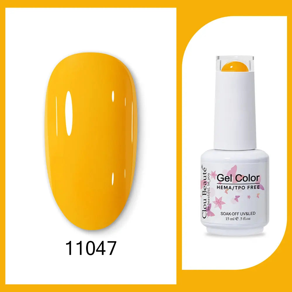 Clou Beaute Gel Color Hema TPO Free 15ml Gel Nail Varnish Soak Off UV Gel Polish Nail Art Manicure Lacquer Nail Art Jelly Gel