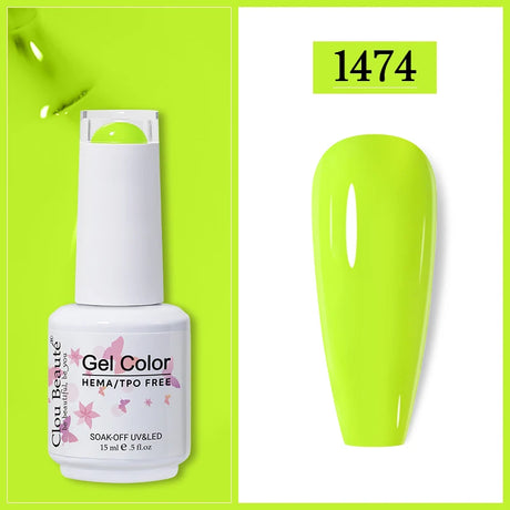 Clou Beaute Gel Nail Polish Neon Brown Royal Blue Red Green Pastal Nude Nail Art Varnishes Gel Lacquer HEMA/TPO FREE UV Gel Nail