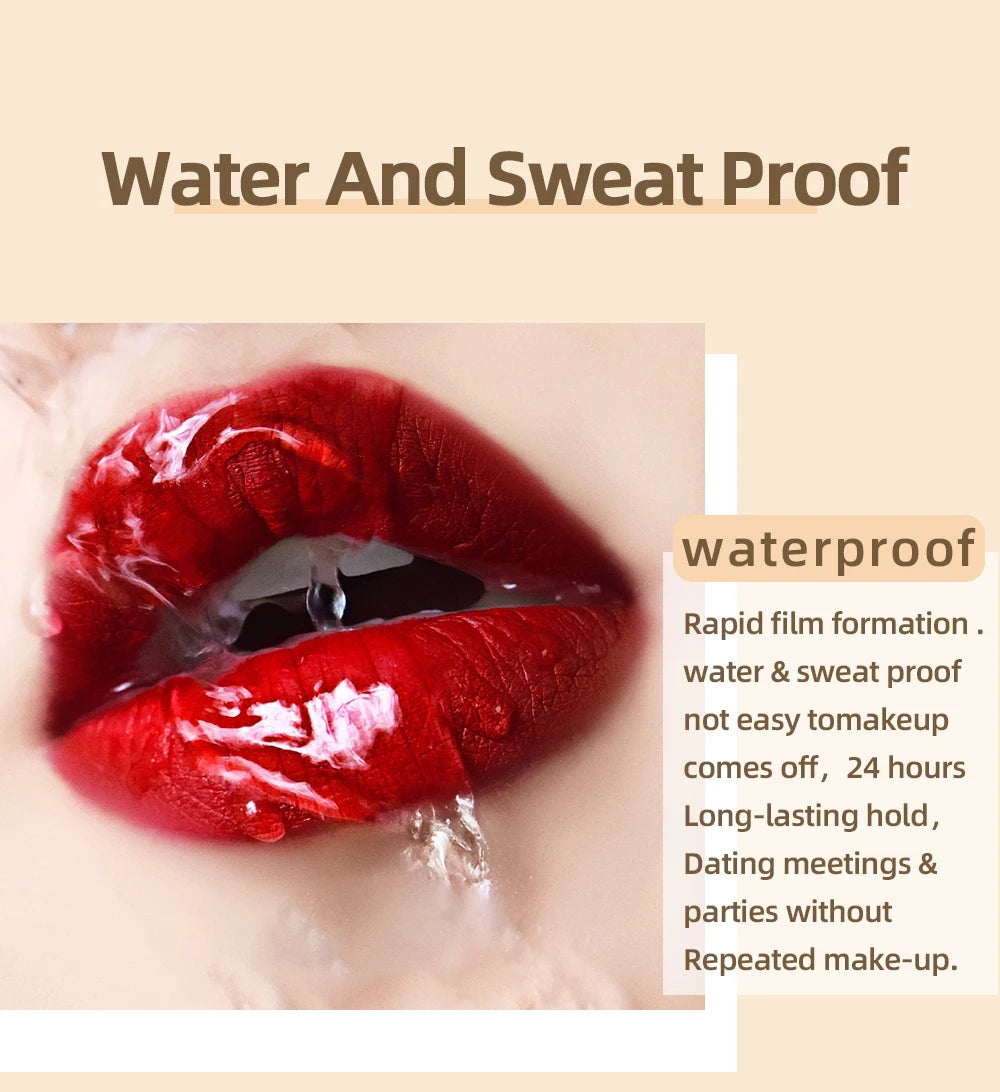 QIBEST Liquid Lipstick Waterproof Velvet Nude Matte Sexy Red Lip Gloss Long Lasting Nonstick Lip Stain Makeup 24 Colors Hots