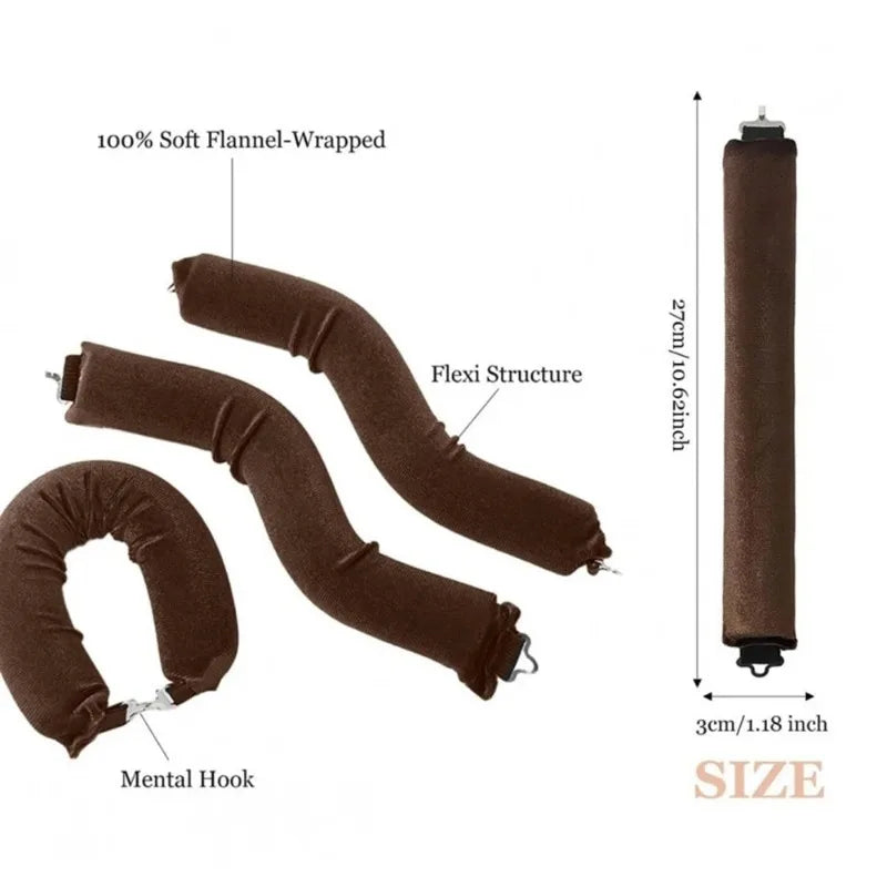 Heatless Hair Curling Rod Headband No Heat Soft Flexi Rollers Lazy Curls with Hook Sleeping Hair Styling Tool for Natural Look