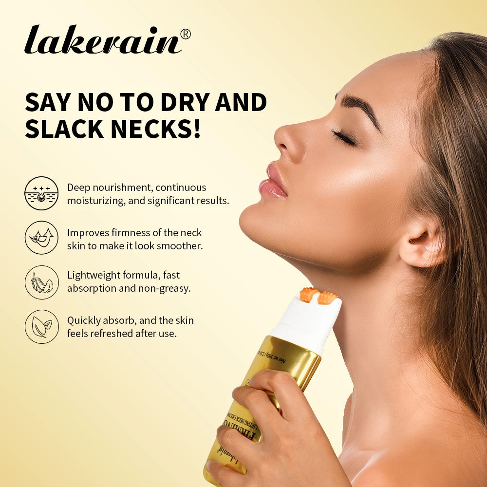Lakerain Firming Lifting Neck Cream Deep Nourishment Lightweight Formula Remove Double Chin Rejuvenation Firms Loose Skin Cream