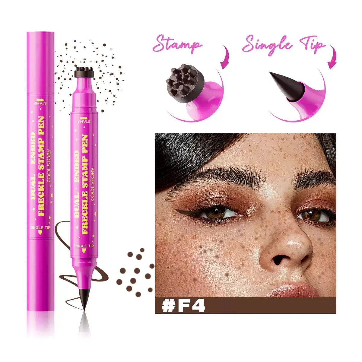 Double Eyeliner Freckles Pen All-in-One Natural Waterproof Lasting Seal Spot Pen Natural Simulation