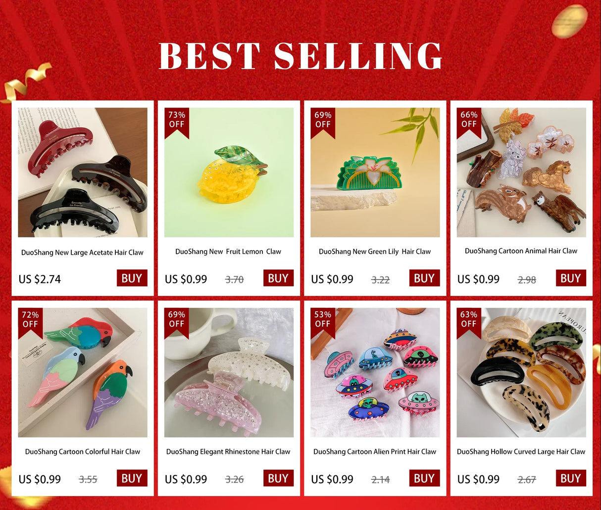 2025 NEW Original Plant Series Leaves Hair Claw Acetate Claw Clips Summer Trendy Hair Clips INS Hair Accessories for Women Girls