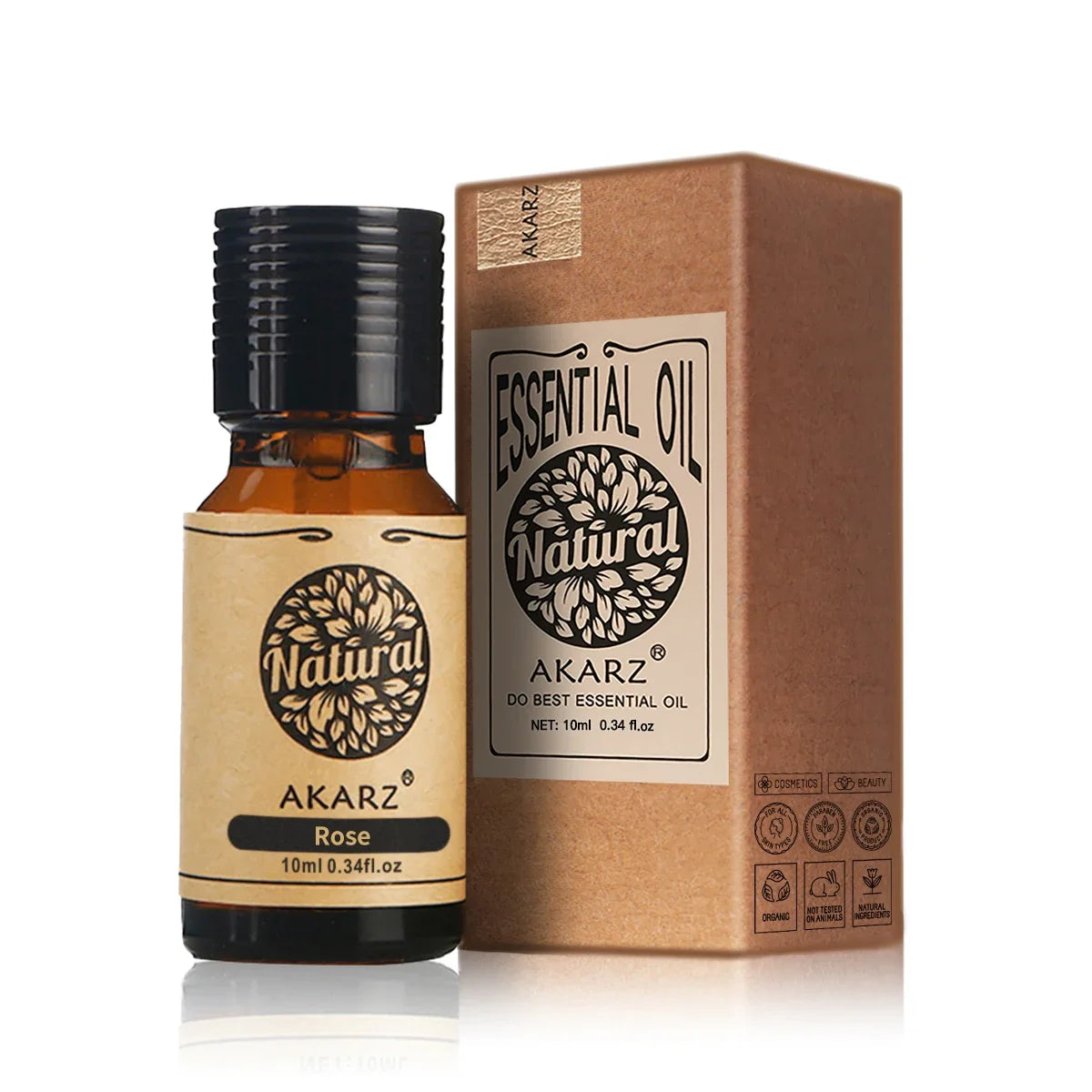 AKARZ Rose Essential Oil Natural for Skin Body Hair Care Diffuser Candle Soap Making DIY Massage Aroma