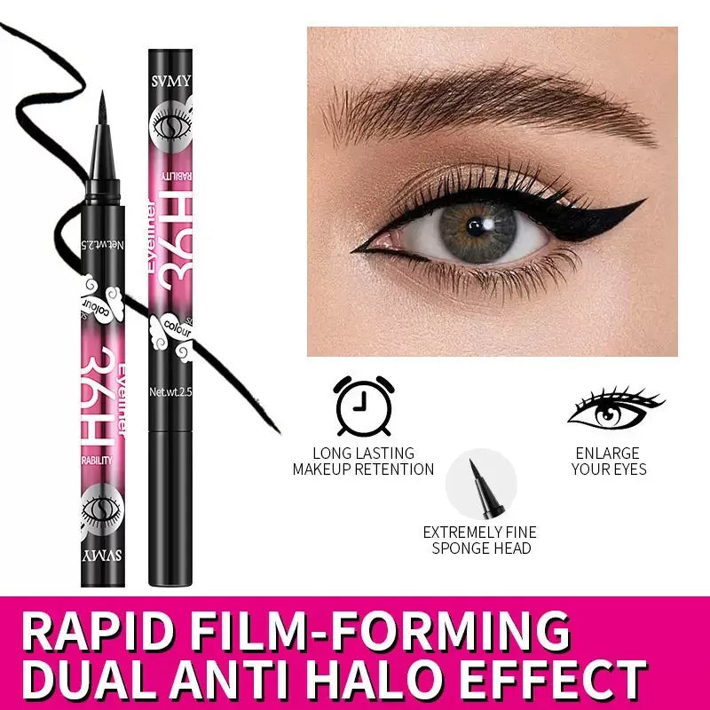12-pack of best-selling black liquid eyeliners, long-lasting and waterproof, exquisite cosmetics.