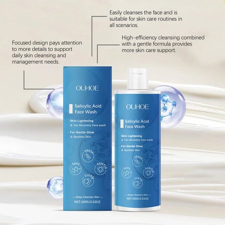 Salicylic Acid Facial Cleanser Acne Treatment Moisturizing Oil Control Skincare Face Wash Cleansing Pore Hydrating Skin Care
