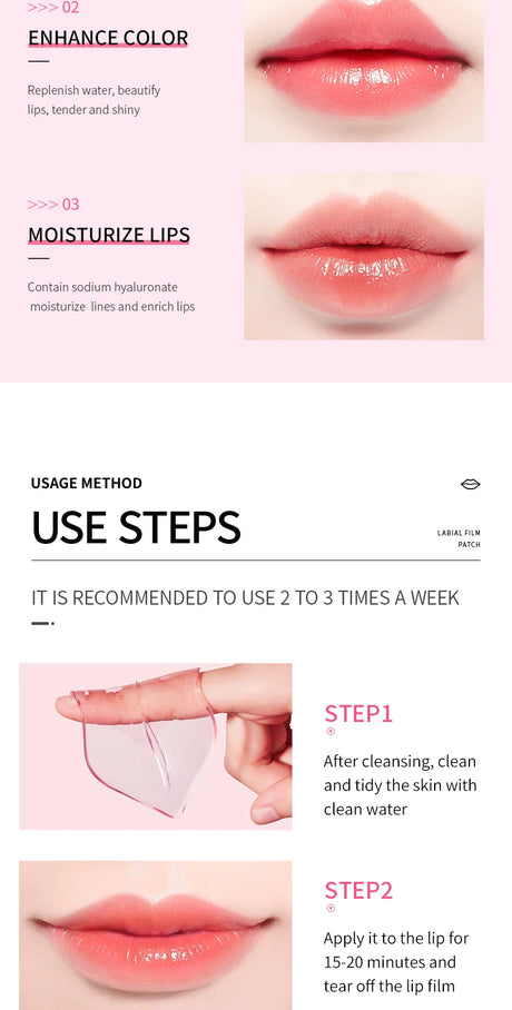 3/5/10/20/30pcs Pink Moisturizing Lips Mask Nourishing Hydrating Crystal Collagen Gel Lip Patches Lip Plumper Sexy Lip Skin Care