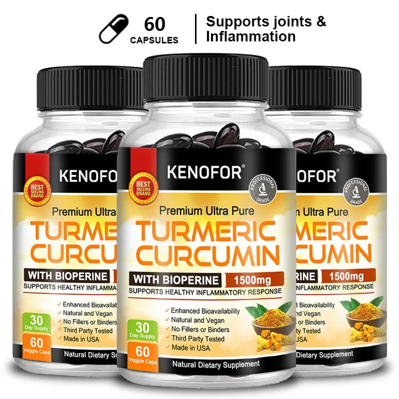 Kenofor Curcumin Antioxidant - Helps Reduce Post-exercise Inflammation and Supports Joint Health, Non-GMO, Gluten-free